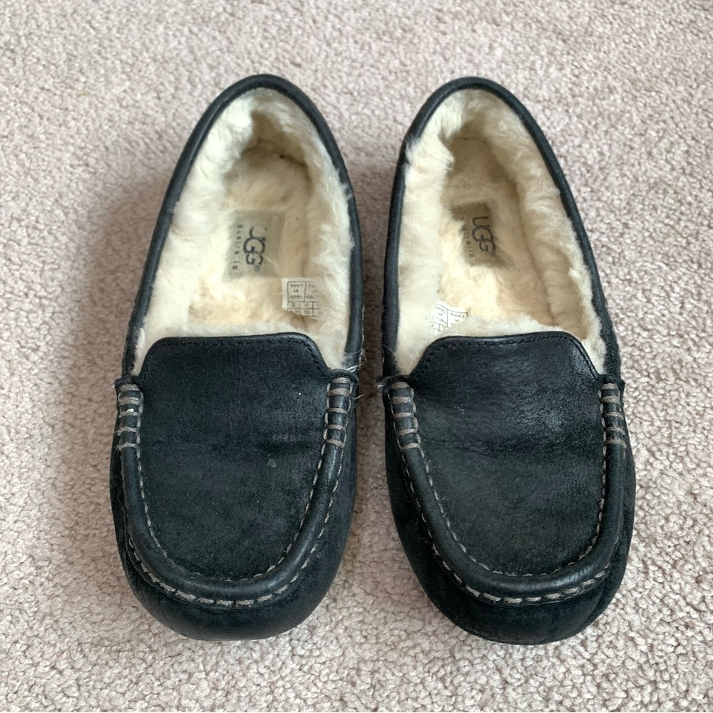 UGG Australia Women's Ansley Black Moccasin Slippers Shoes 3312 Size 6